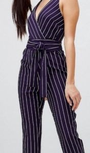 ASOS navy and white jumpsuit NWOT